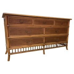 Rattan and Wicker 7-Drawer Dresser
