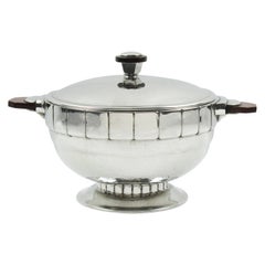 Art Deco Pewter Tureen Covered Dish Centerpiece