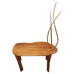 Agni Small Bentwood Side Table with Solid Wood Top by Raka Studio