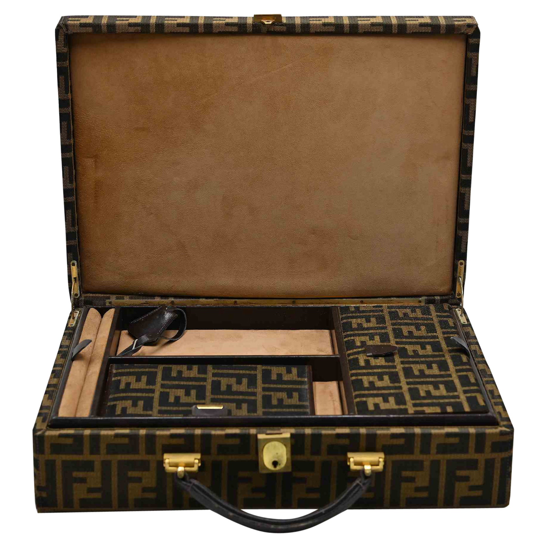 Vintage Fendi Monogram Briefcase 24 Hours Document and Jewel Case, 1960s