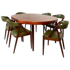 Vintage Danish Modern Rosewood Dining Room Set by Kai Kristiansen 1960s