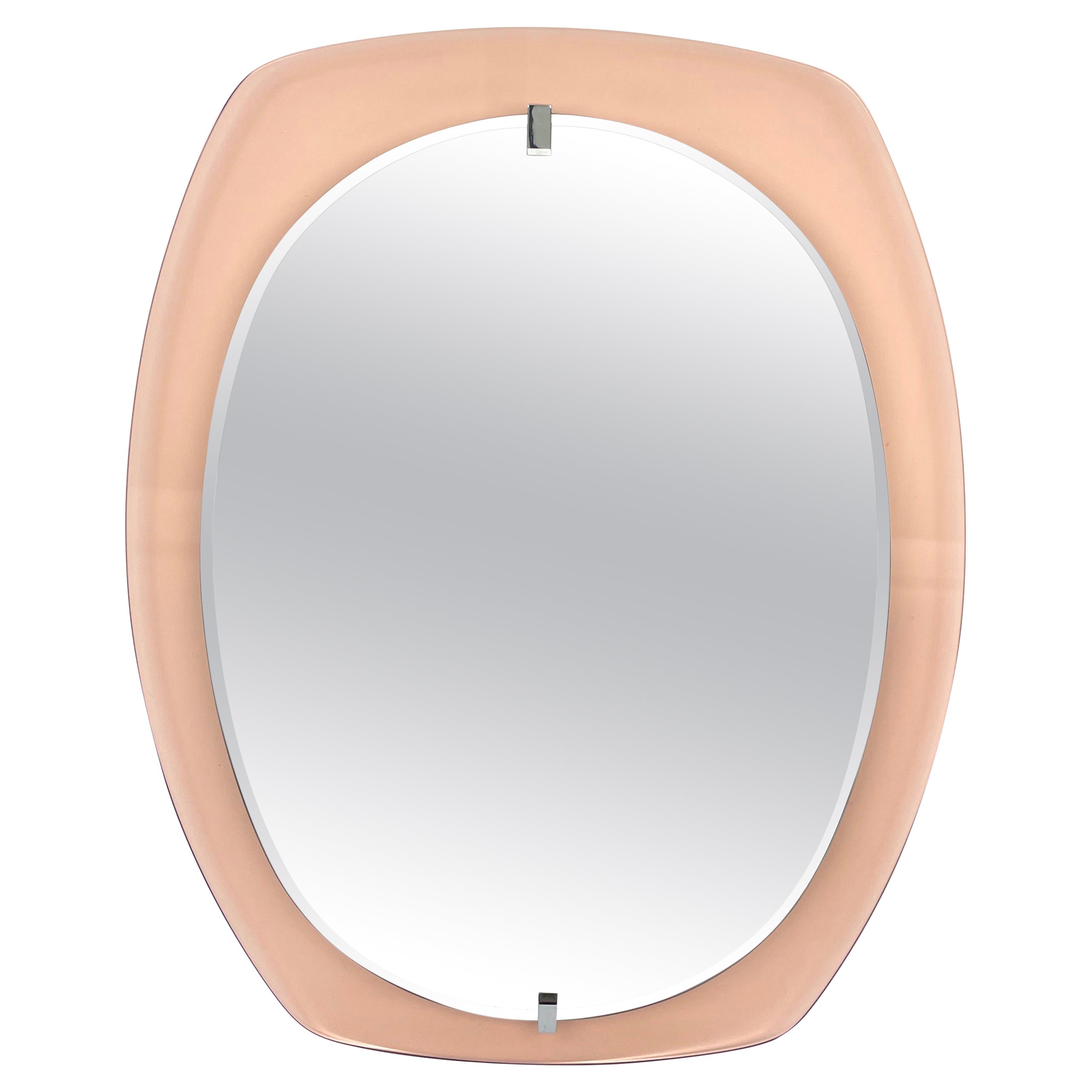 Pink Wall Mirror by Veca, Italy, 1970s