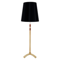 Vintage 1930´s Art Deco Standing Lamp, Adjustable Height, Brass, Bakelite, Germany