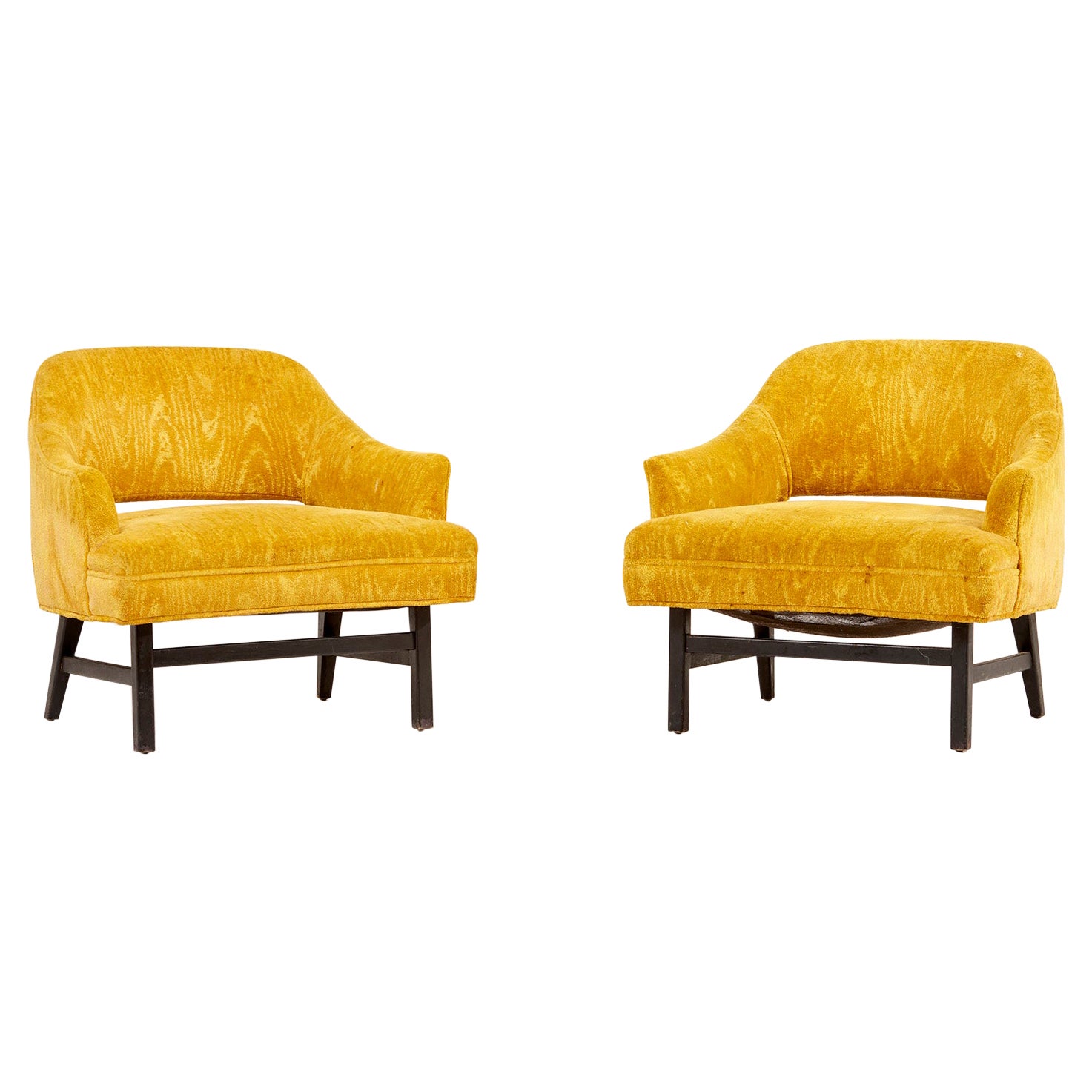 Pair of yellow Harvey Probber Lounge Chairs, USA 1960s For Sale
