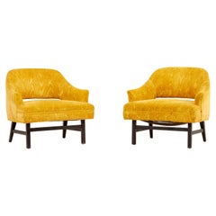 Pair of yellow Harvey Probber Lounge Chairs, USA 1960s