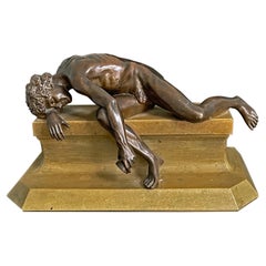 "Drunken Bacchus, " Rare Bronze of Sleeping Dionysus, God of Wine & Ecstasy