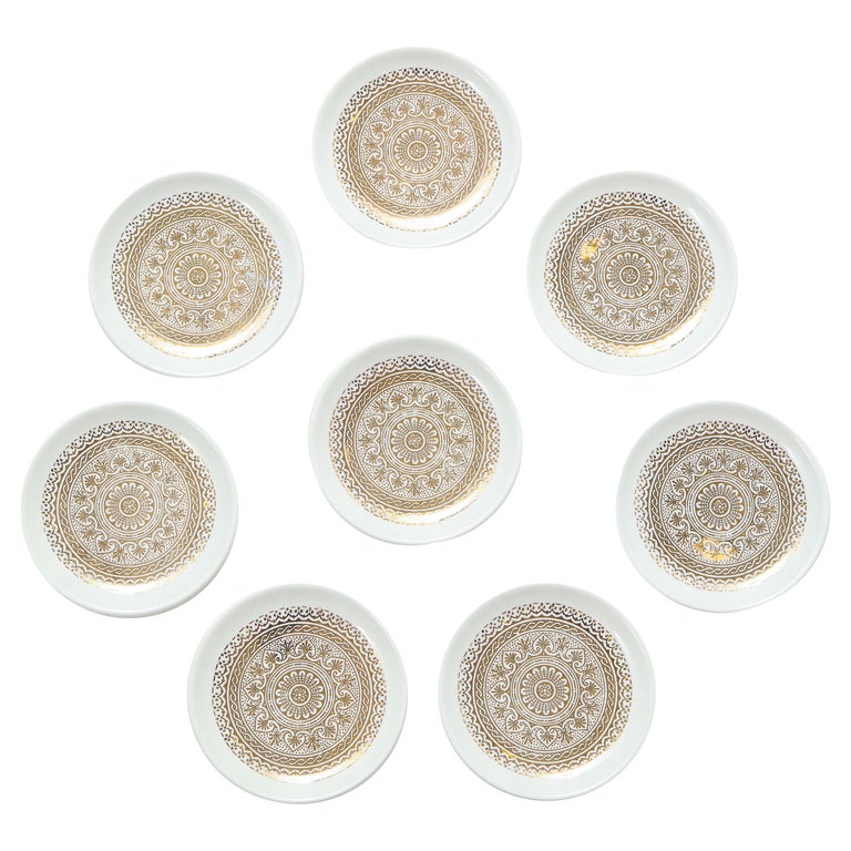Bucciarelli Gilt Porcelain Plates For Sale at 1stDibs