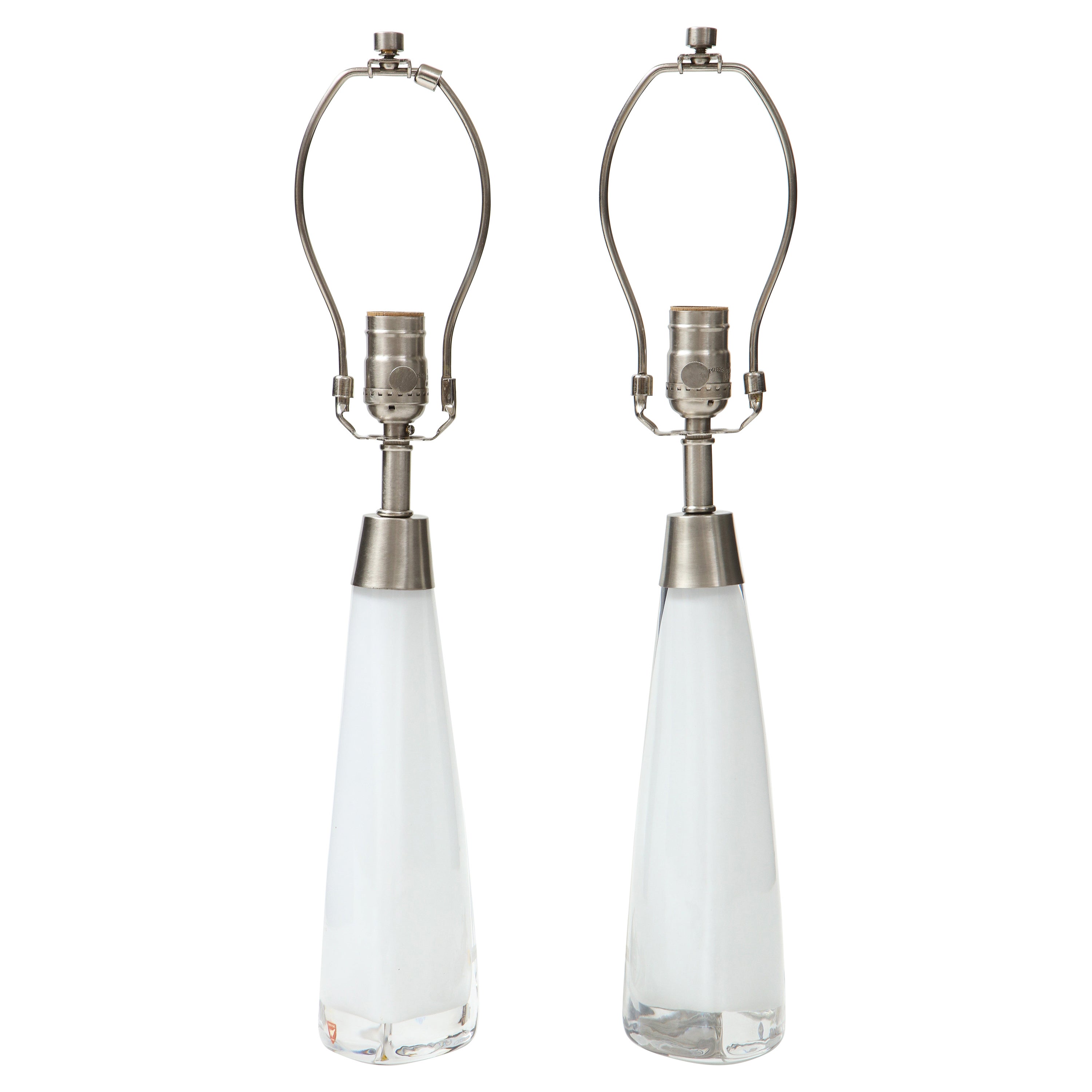 Orrefors White Crystal Lamps For Sale