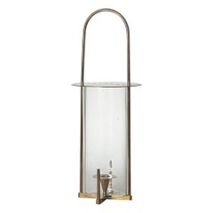Carl Auböck Brass and Glass Modernist Hurricane Lantern Candle Lamp