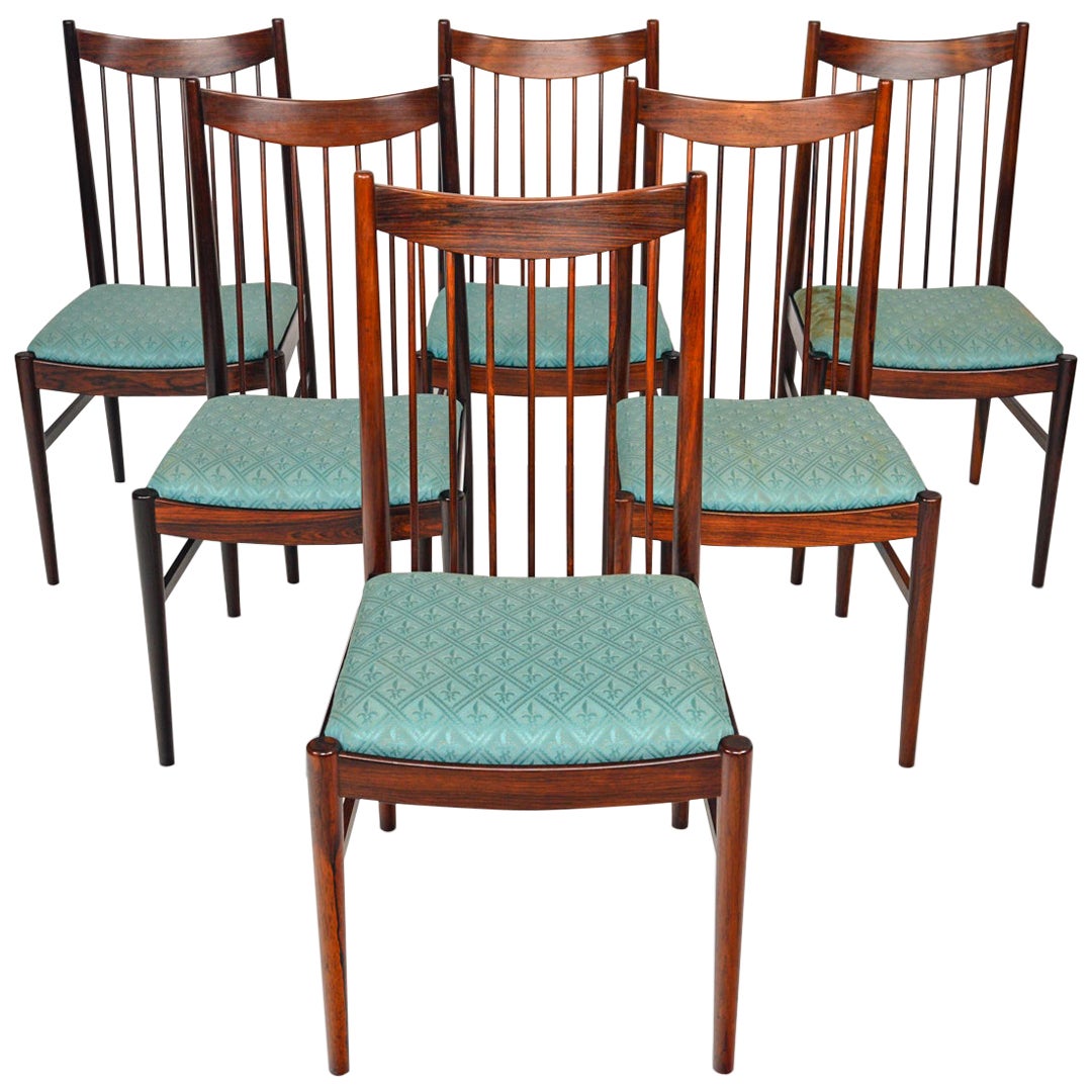 Set of Six Arne Vodder Highback Dining Chairs in Rosewood