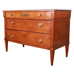 Italian Fruitwood Commode with Marble Top