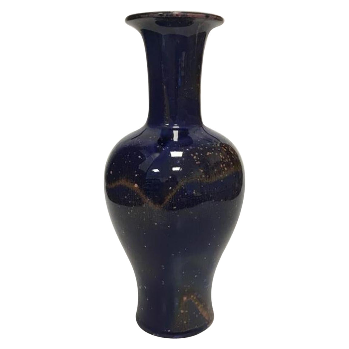 Bing & Grondahl Stoneware Crystal Glaze Vase by Engineer H. Busch Jensen No 393 For Sale