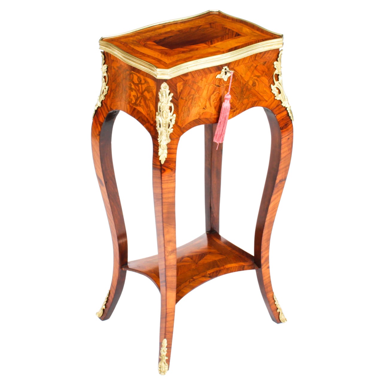 Antique French Parquetry & Marquetry Occasional Table 19th C For Sale
