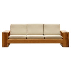 Rare Pine 3 Seater Sofa by Ate Van Apeldoorn for Houtwerk Hattem