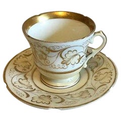 Bing & Grondahl Old Coffee Cup and Saucer with Gold Decoration