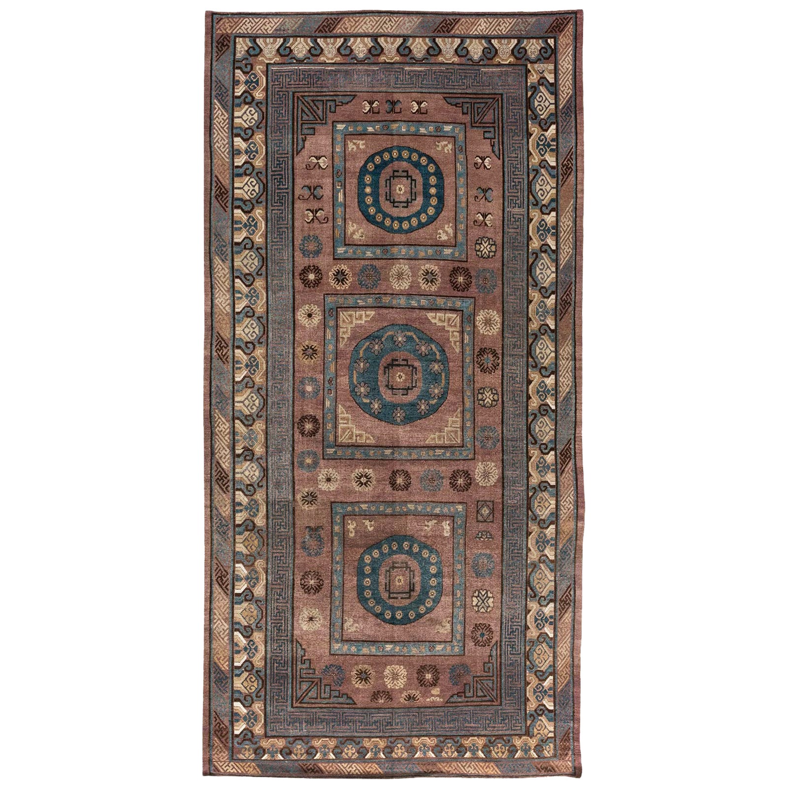 Mid-20th Century Samarkand Hand Knotted Wool Rug