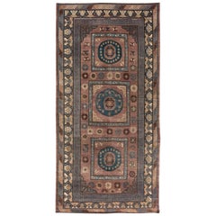Vintage Mid-20th Century Samarkand Hand Knotted Wool Rug