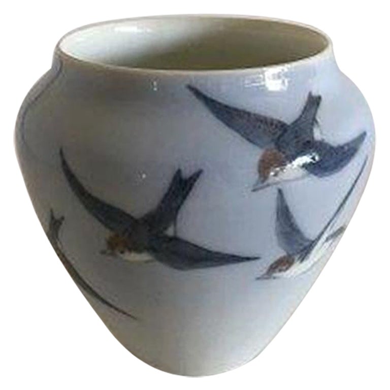 Early Bing & Grondahl Unique Vase with Bird by Effie Hegermann-Lindencrone For Sale