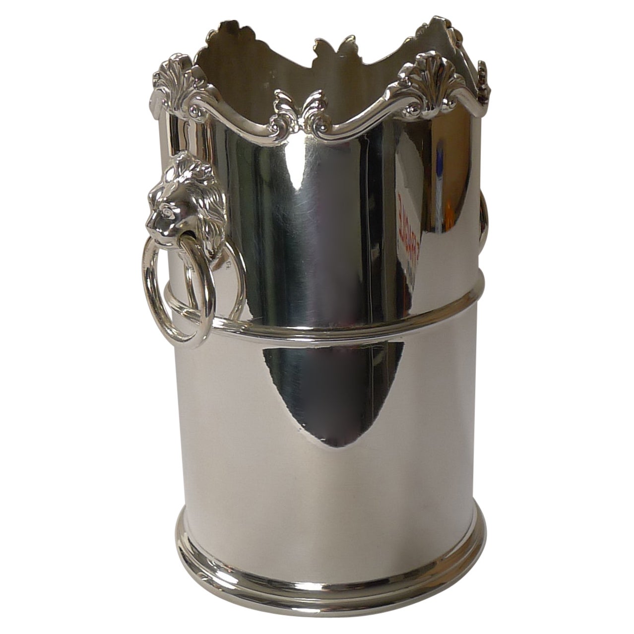 English Silver Plated Wine Bottle Holder / Coaster, c.1900