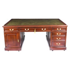 Antique Victorian Mahogany Partners Pedestal Desk Maple & Co 19th C