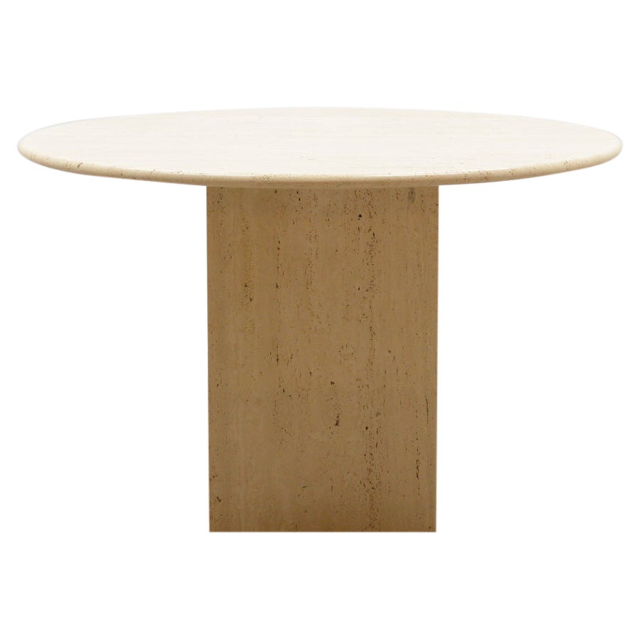 Round Travertine Dining Table Made in Italy