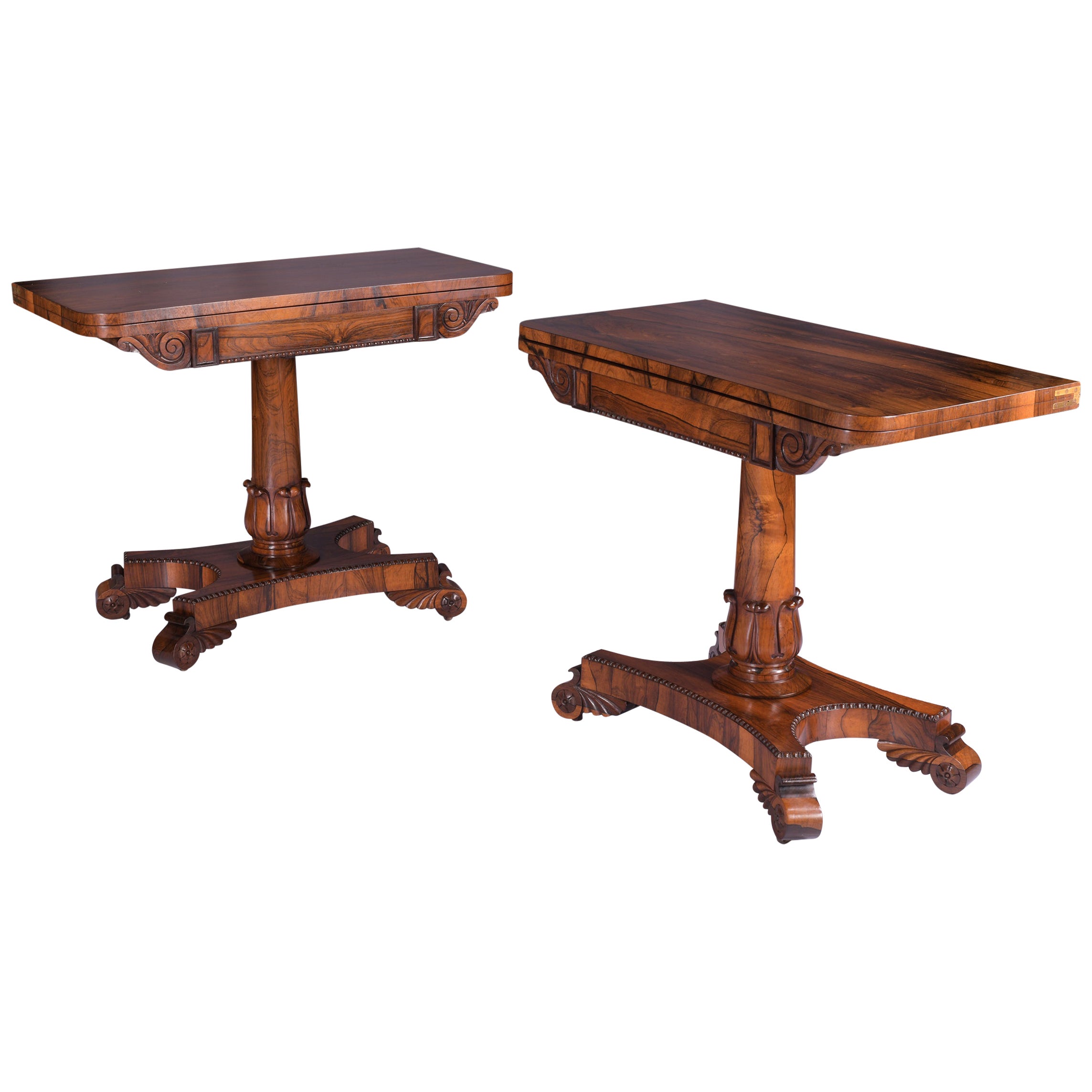 Pair of 19th Century Regency Gonzalo Alves Card Tables For Sale