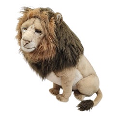 Large & Fine Italian Stuffed Plush Lion by Jockline, c.1980