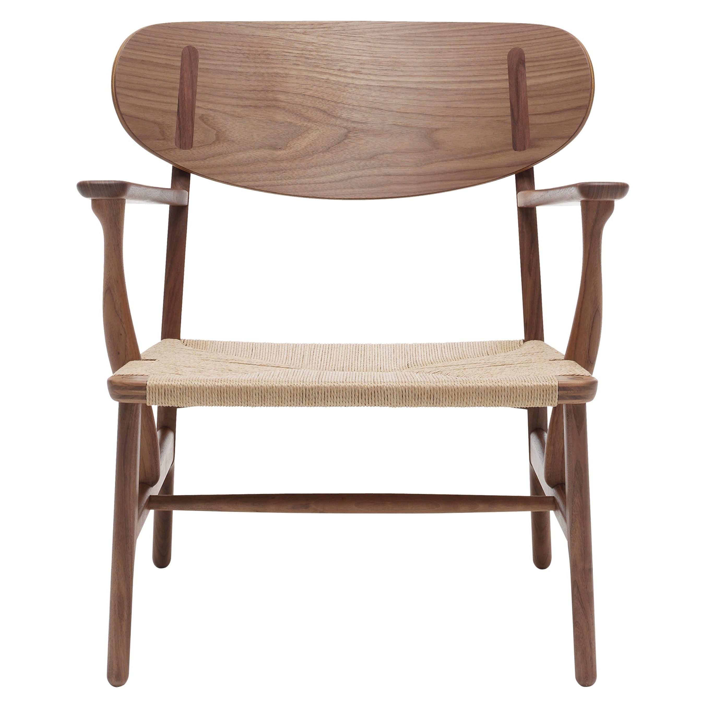 CH22 Lounge Chair in Walnut Oil with Natural Papercord Seat by Hans J. Wegner