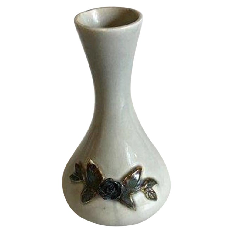 Bing & Grondahl Vase with Modeled Flower For Sale