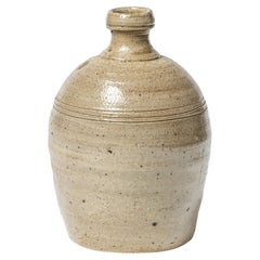 Grey Ceramic Bottle or Vase by French Artist Eric Astoul La Borne circa 1980
