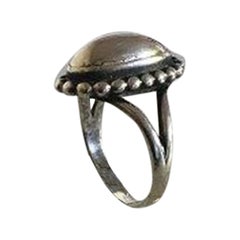 Georg Jensen Sterling Silver Ring No 9 with Silver Stone