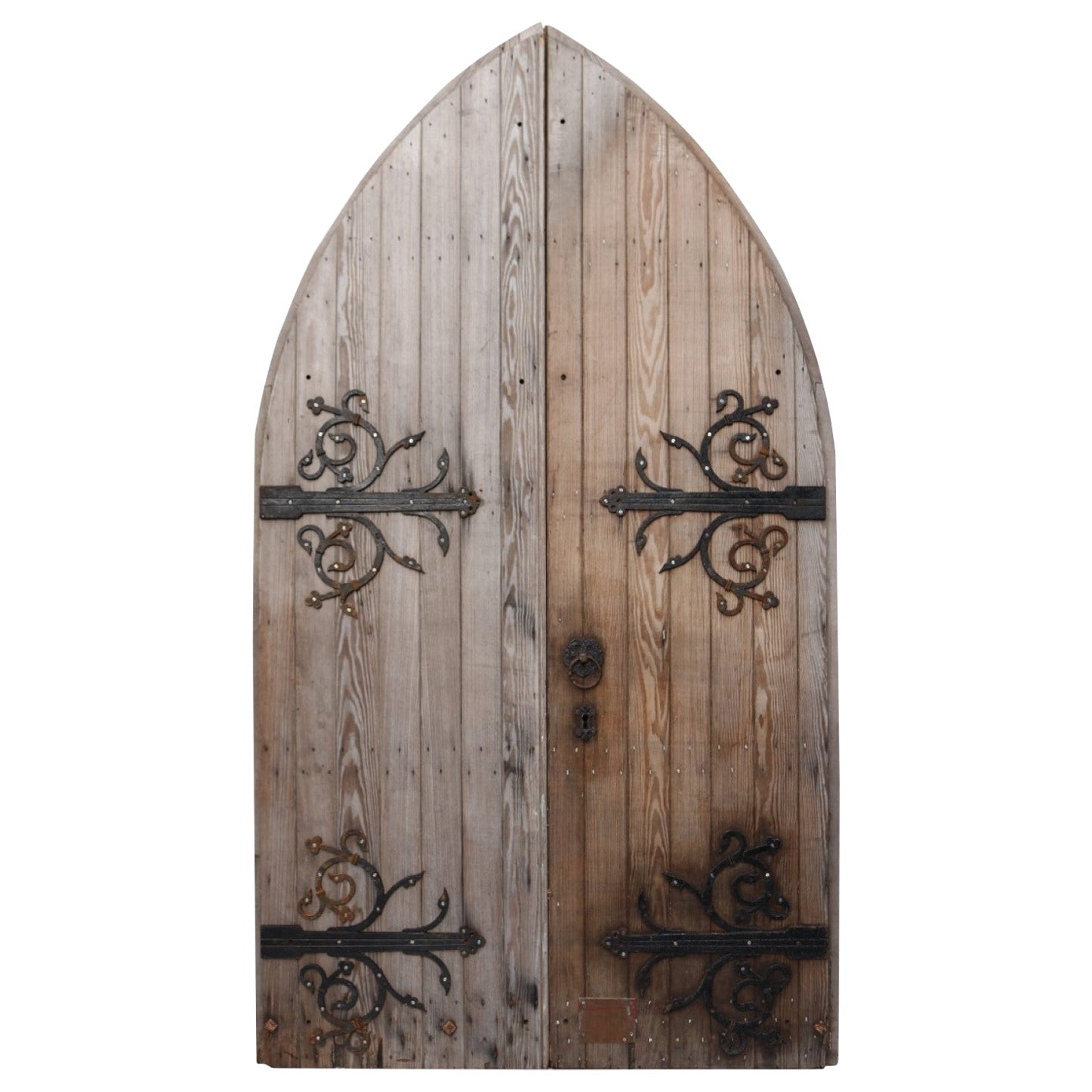 Gothic Style Arched Antique Church Doors For Sale