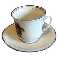Bing & Grondahl Coffee Cup Decorated with Roses, Fra 1853-1894