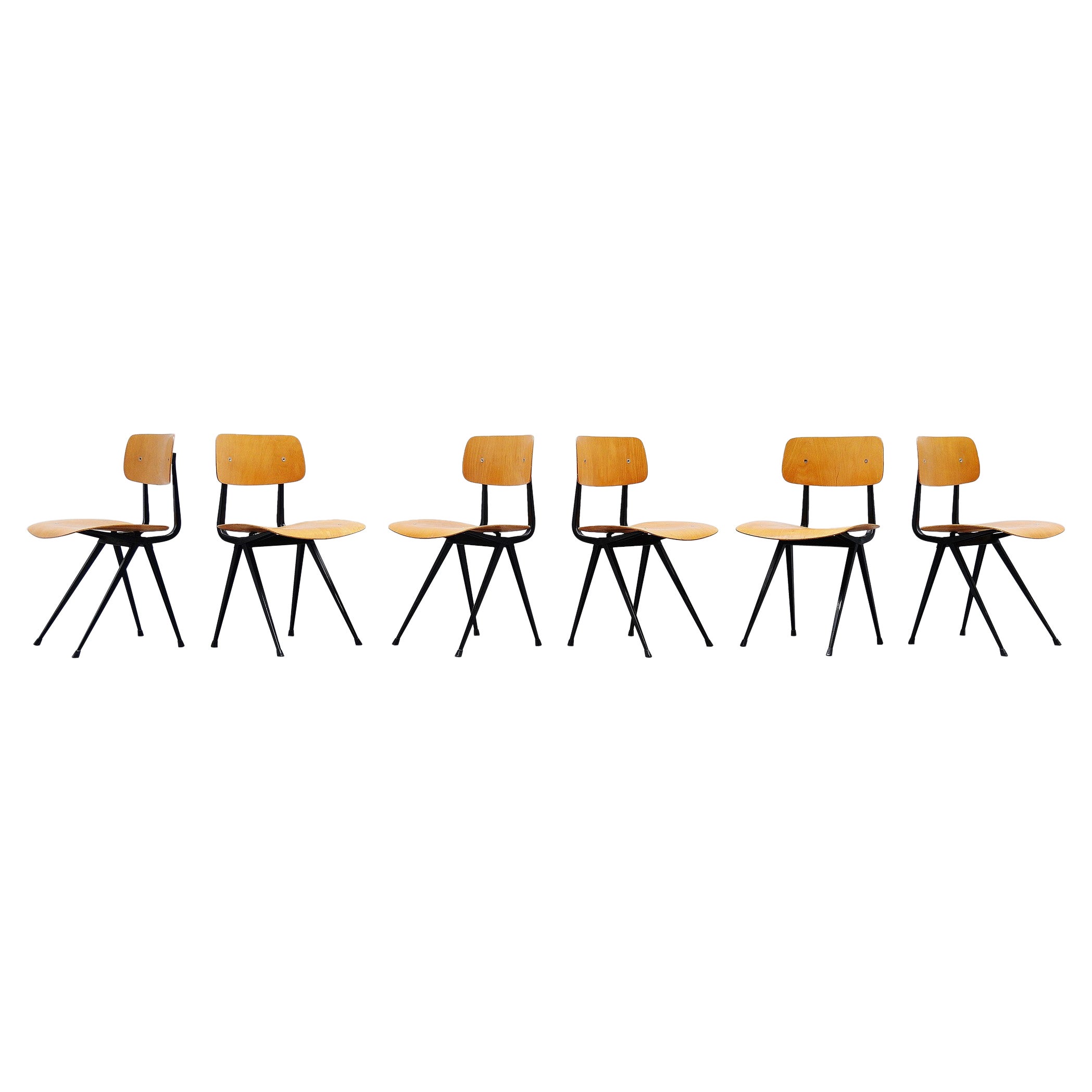 Friso Kramer Result Chairs Set Birch Ahrend 1965 For Sale