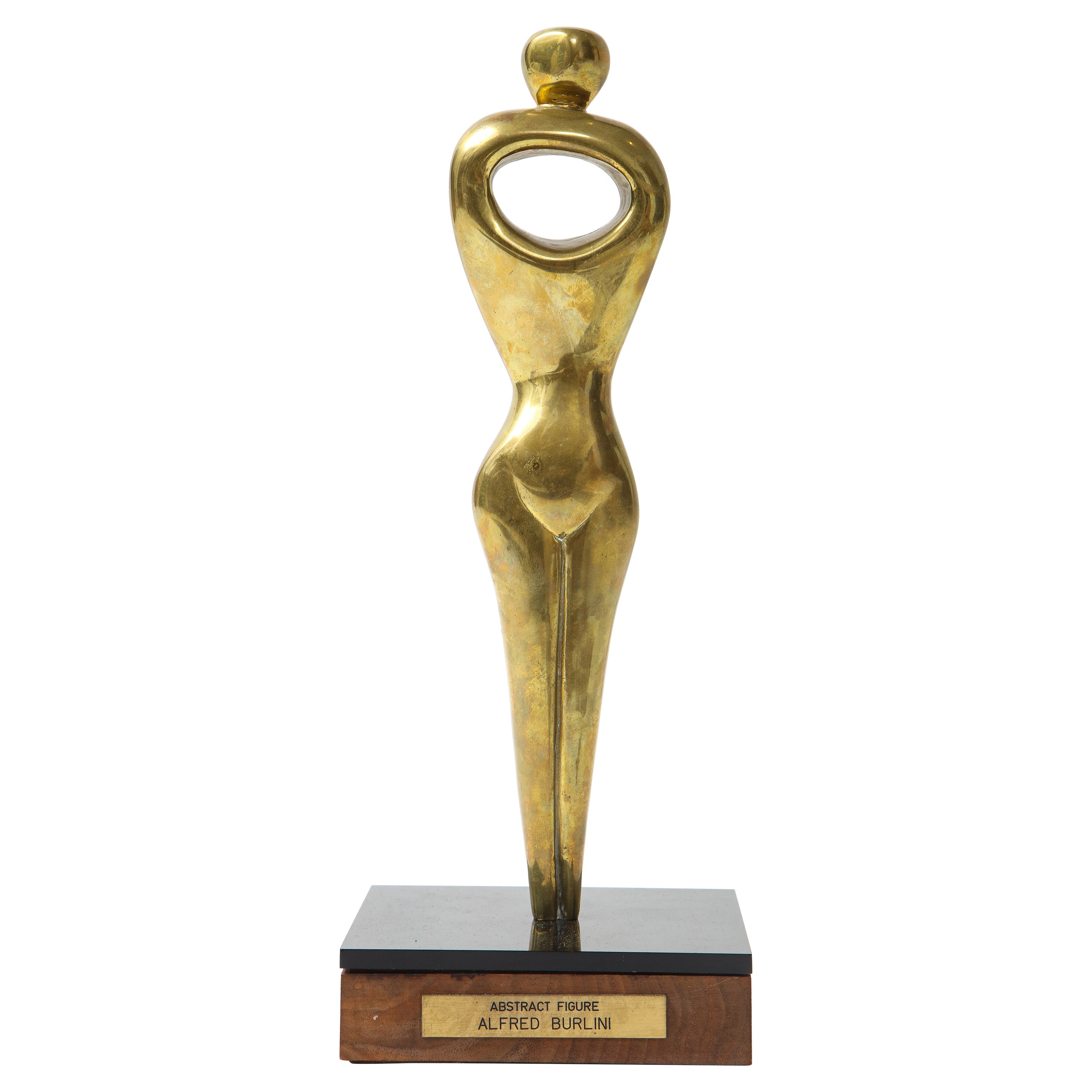 Figura astratta in bronzo di Alfred Burlini