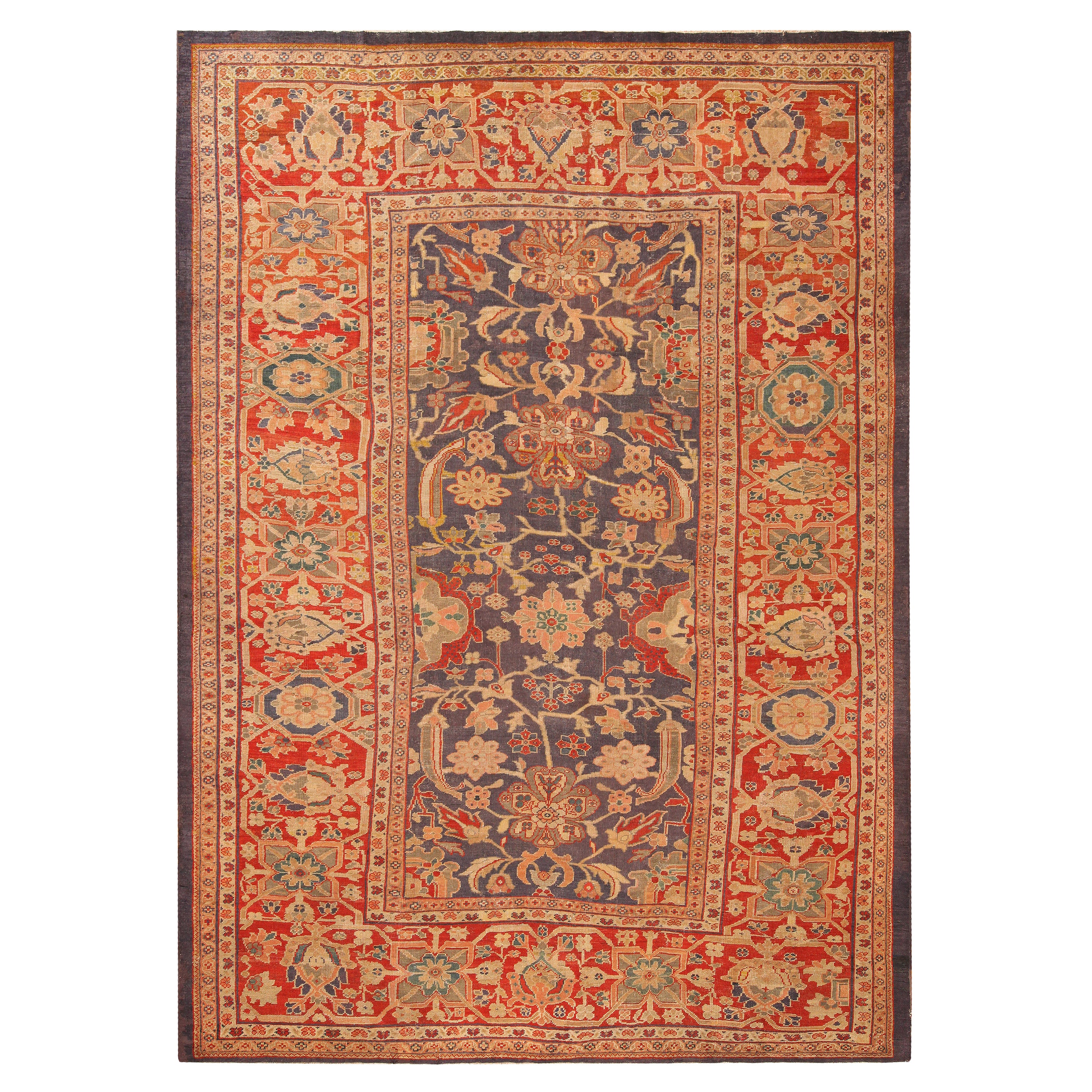 Antique Persian Sultanabad Area Rug. 10 ft 4 in x 14 ft   For Sale