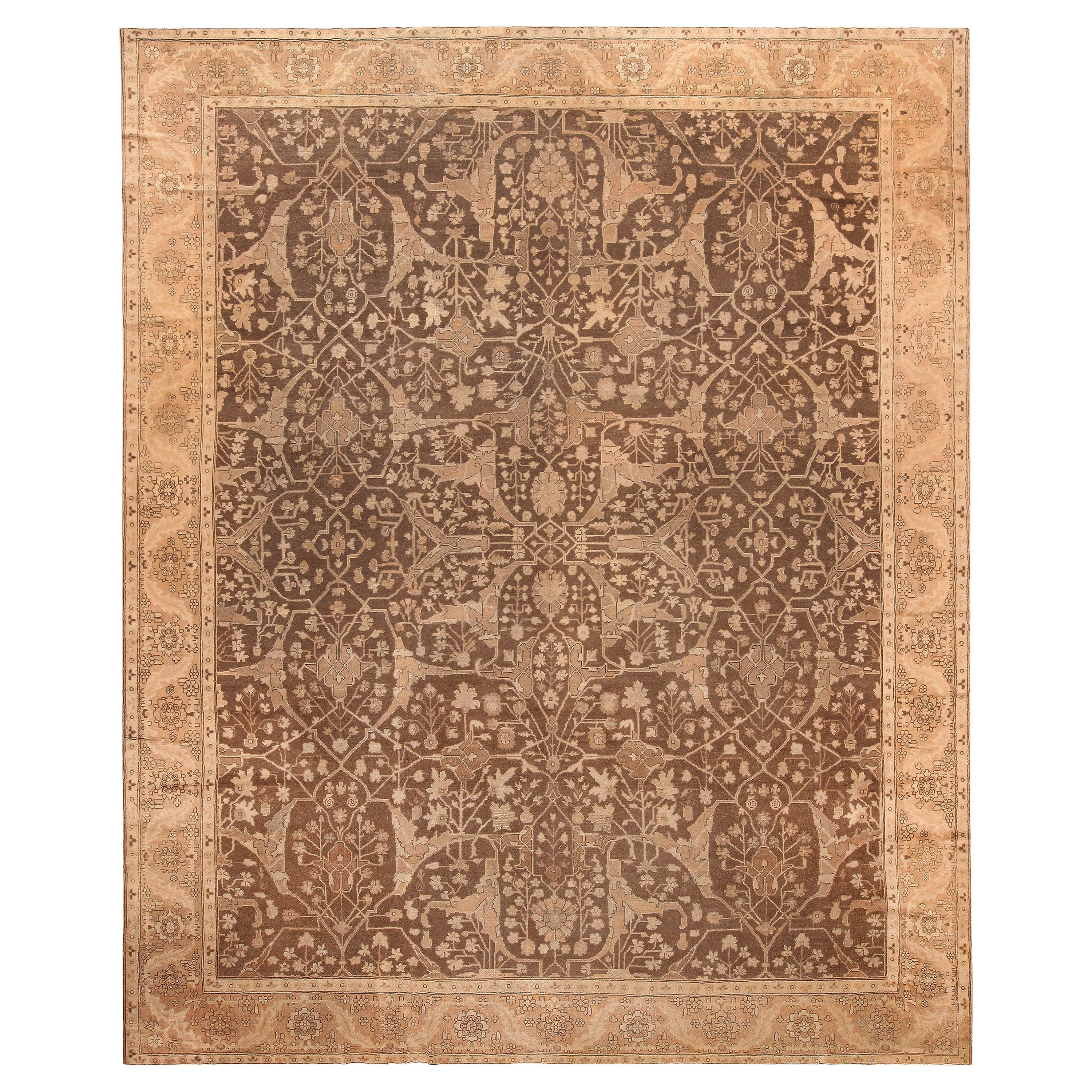 Brown Antique Persian Sultanabad Area, Rug 12 X 14