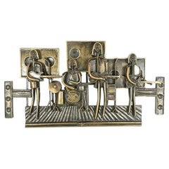 Beat Band Sehr seltener handgefertigter Wandschmuck aus Bronze:: 1963 von Robert Jajesnica