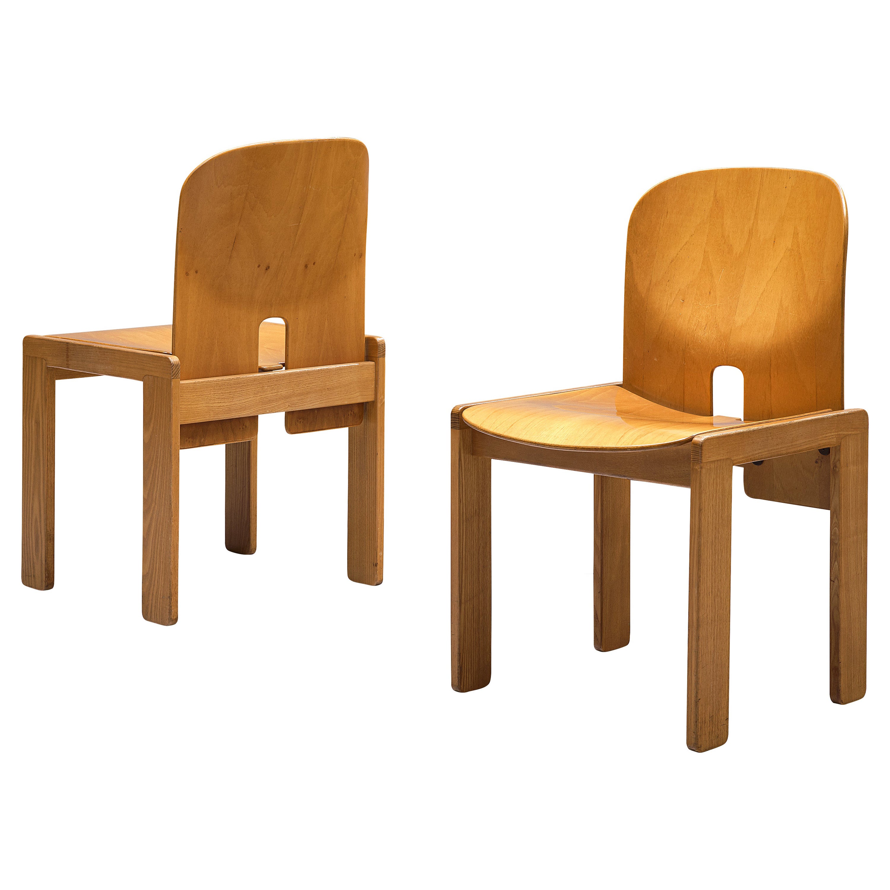 Afra & Tobia Scarpa '121' Dining Chairs in Maple and Ash
