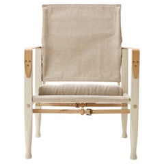 KK47000 Safari Chair in Natural Fabric with Ash Oil by Kaare Klint