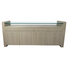 Vintage Modern Buffet Table with Glass Shelf