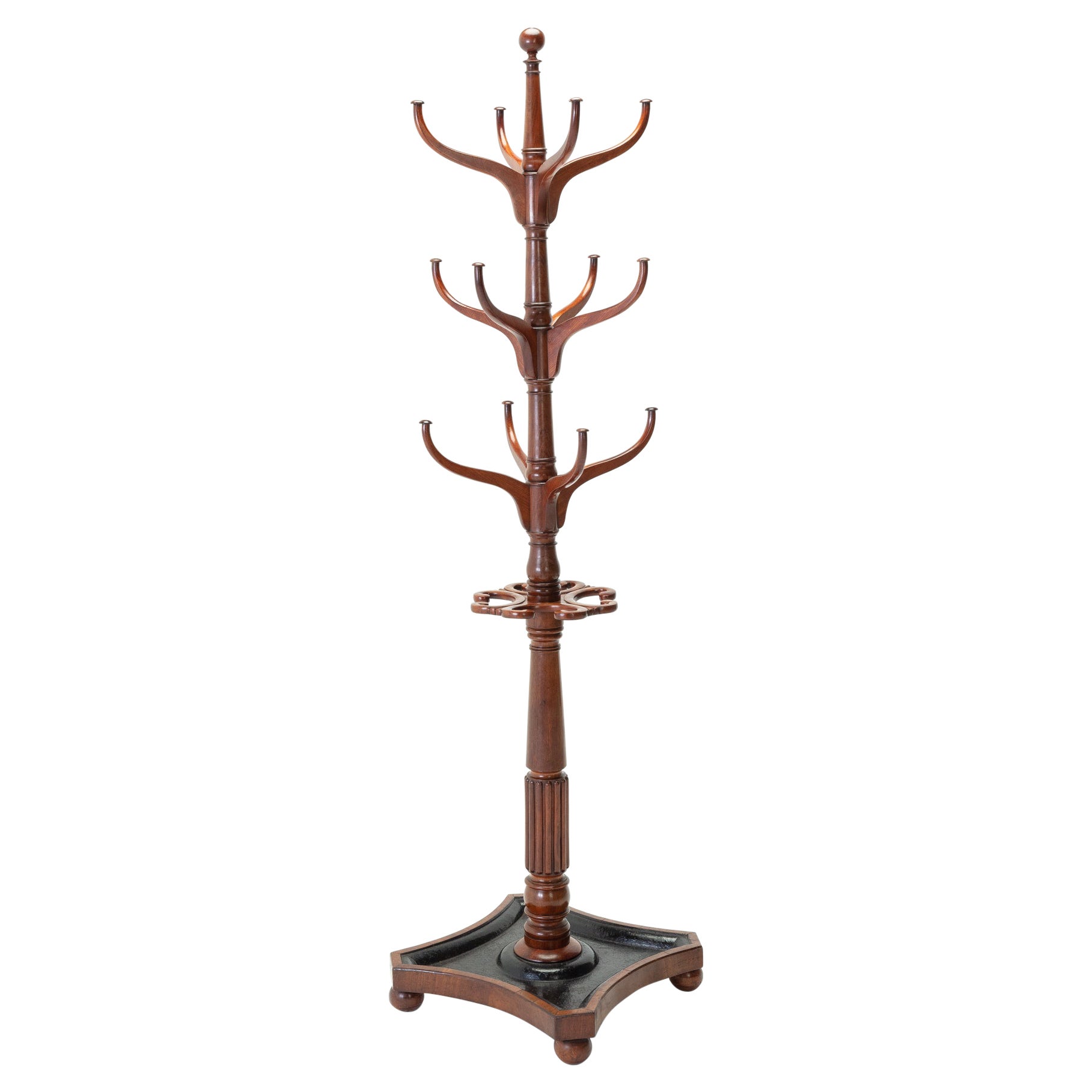 19th Century English Bamboo Hall Tree Coat Umbrella Cane Stand at 1stDibs