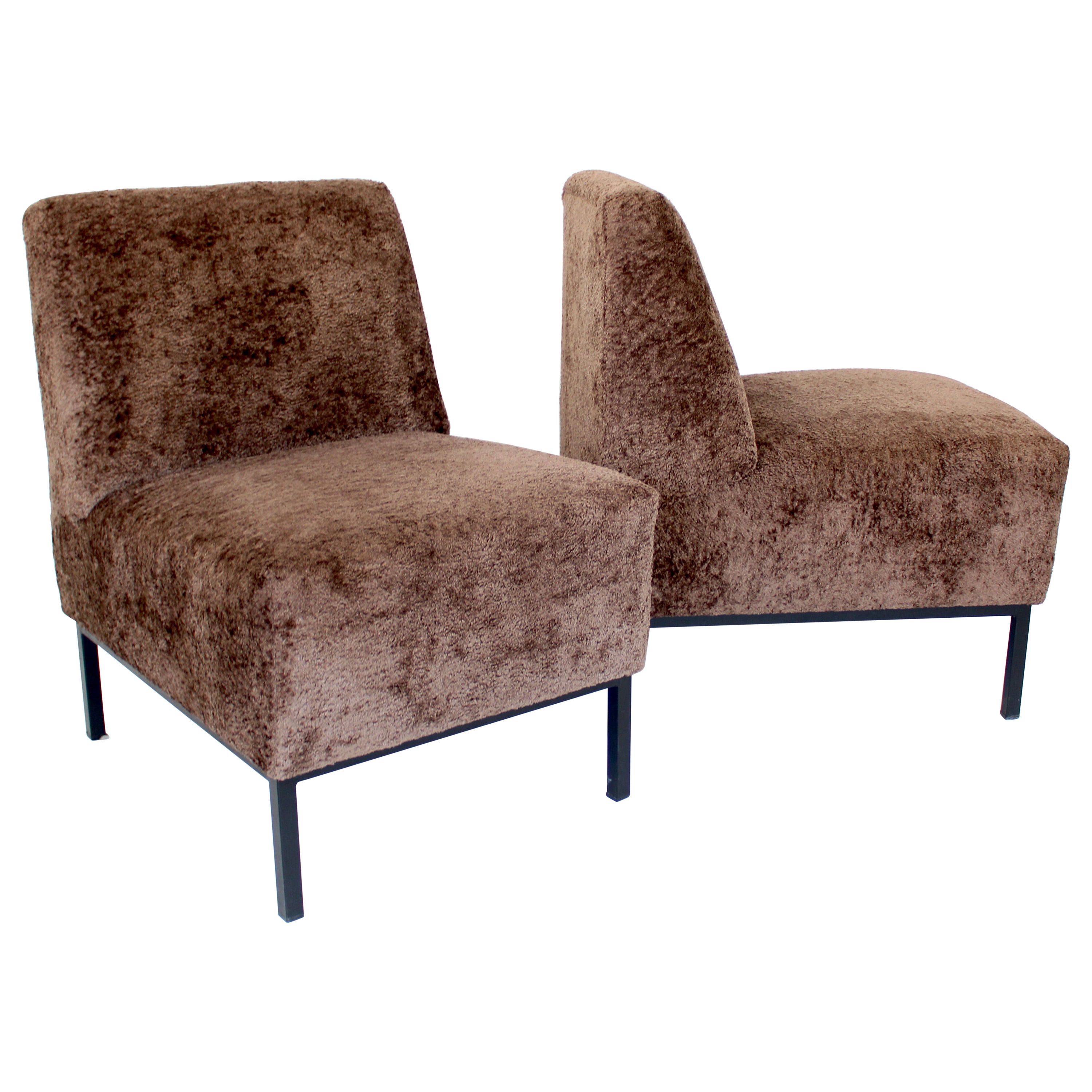 Pair of French Designer Alain Richard Lounge Chairs
