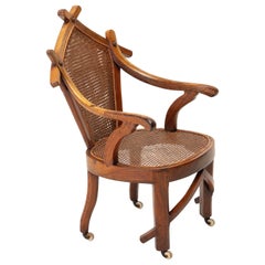 19th Century Walnut and Cane Chair