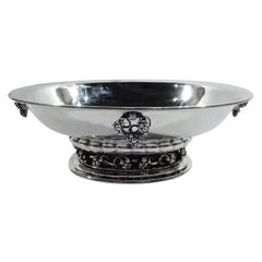 Georg Jensen Art Nouveau Sterling Silver Grape Centerpiece Bowl