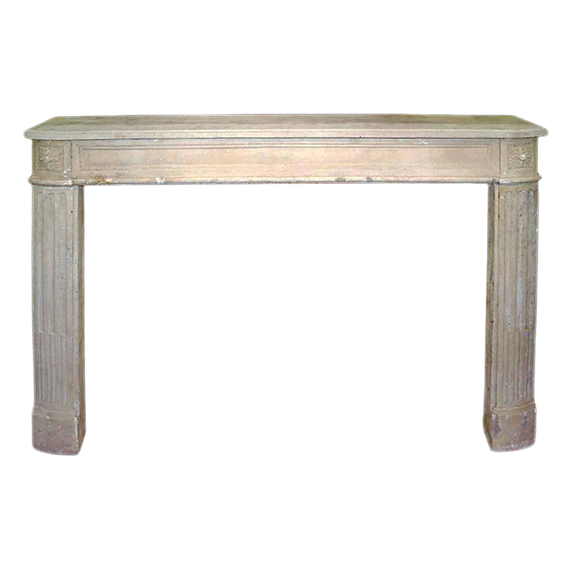 French 19th Century Louis XVI Style Limestone Mantel For Sale at 1stDibs