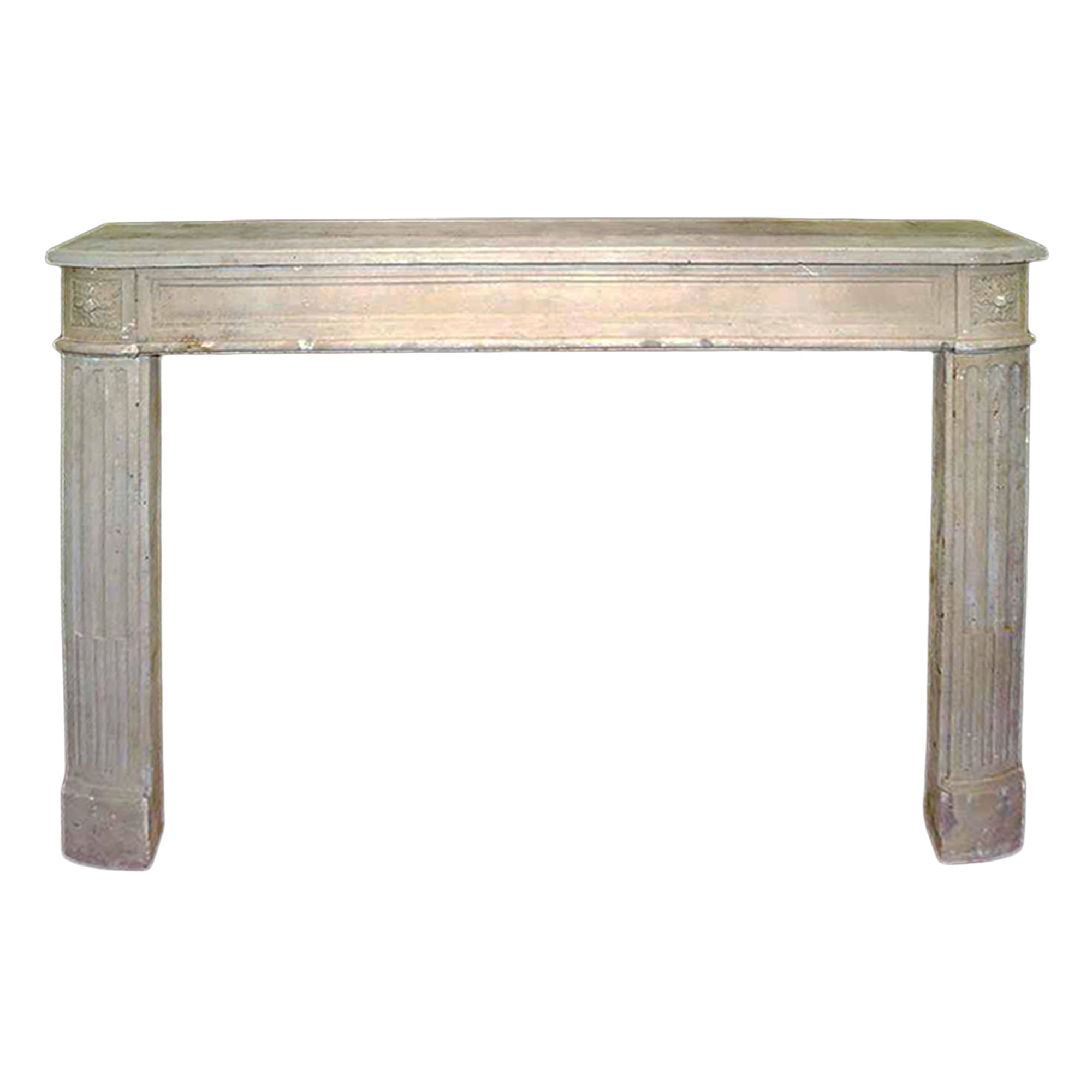 French 19th Century Louis XVI Style Limestone Mantel For Sale