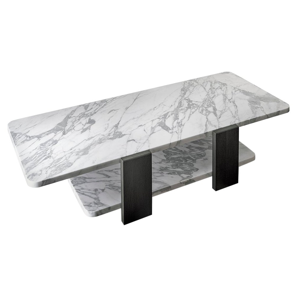 Torii Coffee Table in Carrara Marble For Sale