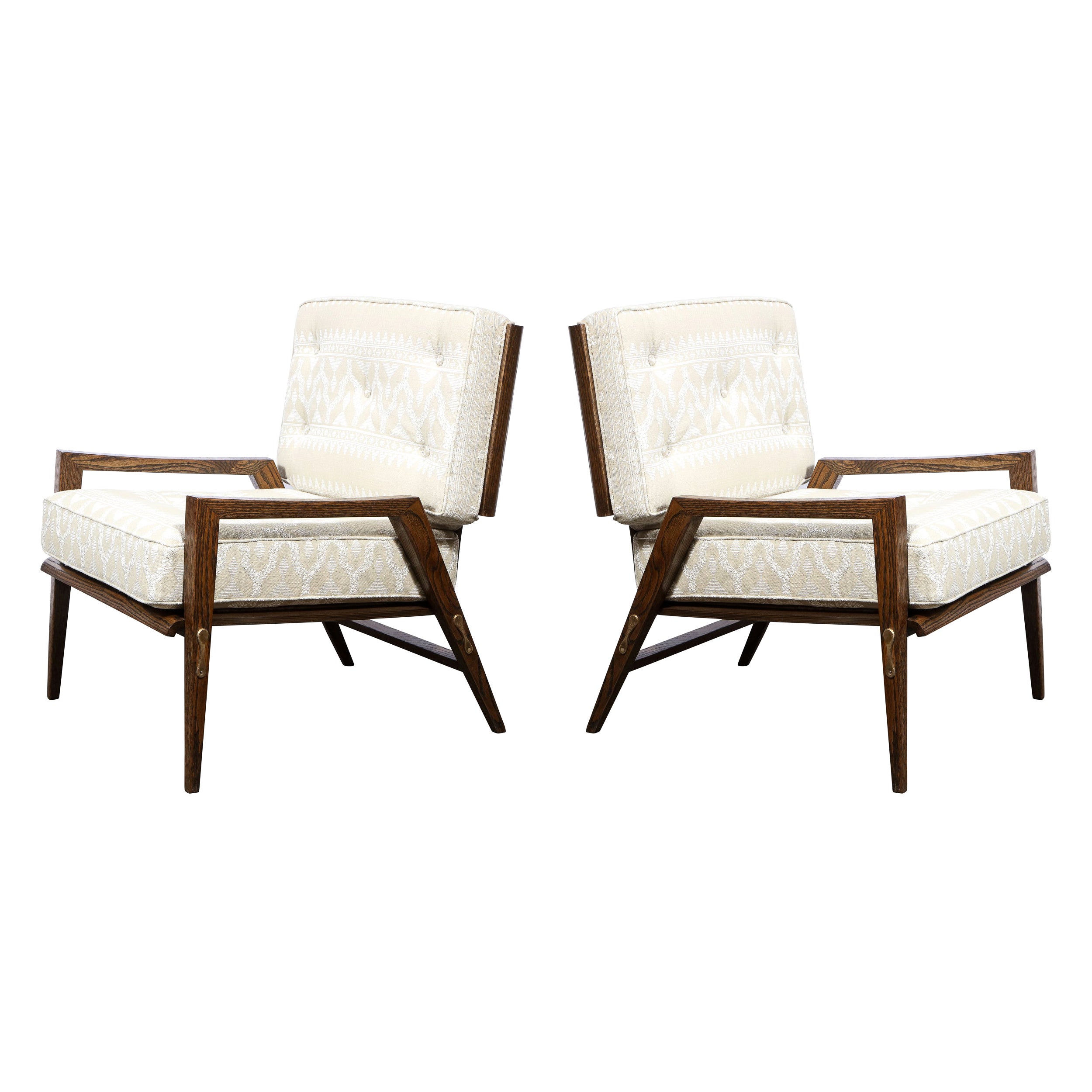 Pair of Mid Century Modern Oak Lounge Chairs by Harold Schwartz for Romweber Co.