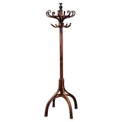 Antique Early 20th Century French Bentwood Free Standing Coat and Hat Rack Thonet Style